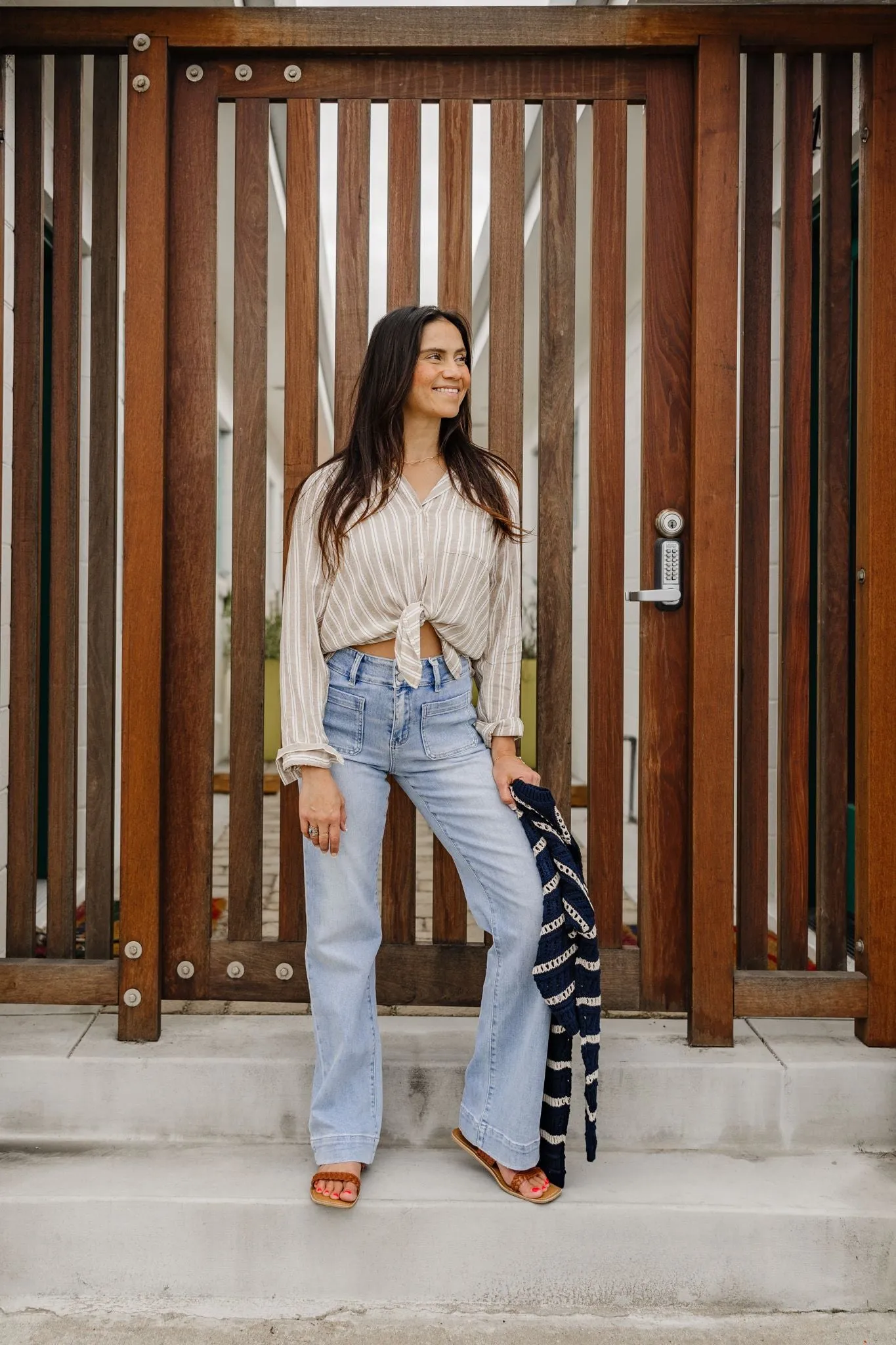 90's Vintage Super High Rise Flare Jeans - Bang on Blue