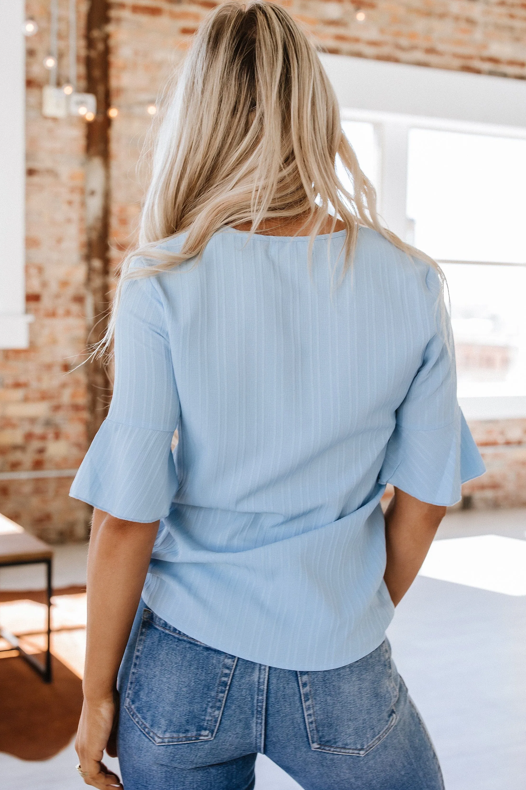 Aaron Ruffled V-Neck Top
