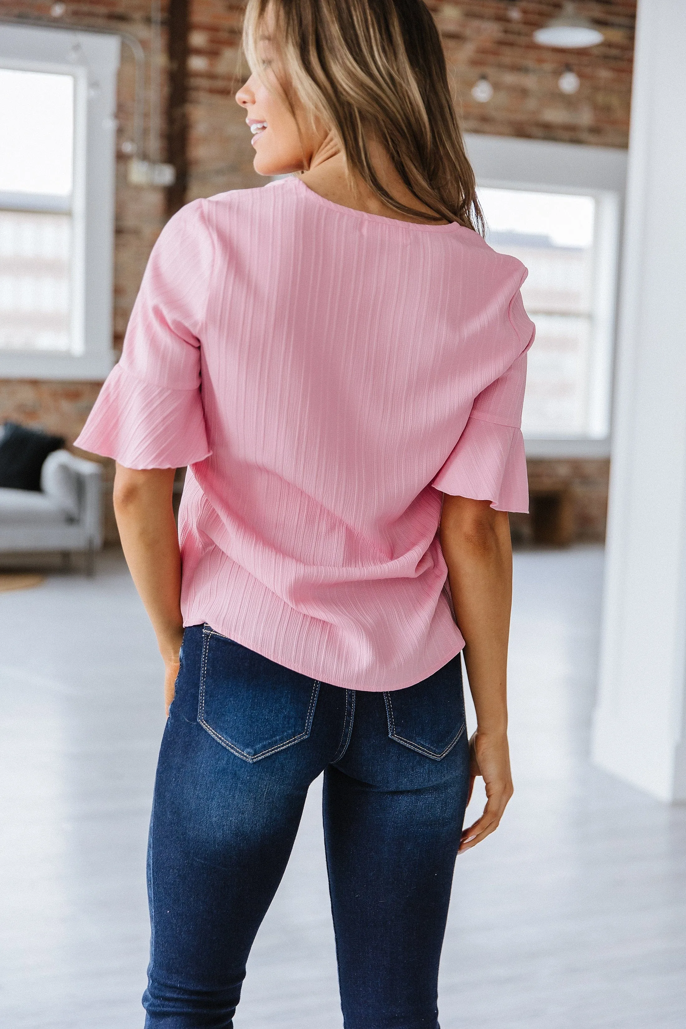Aaron Ruffled V-Neck Top