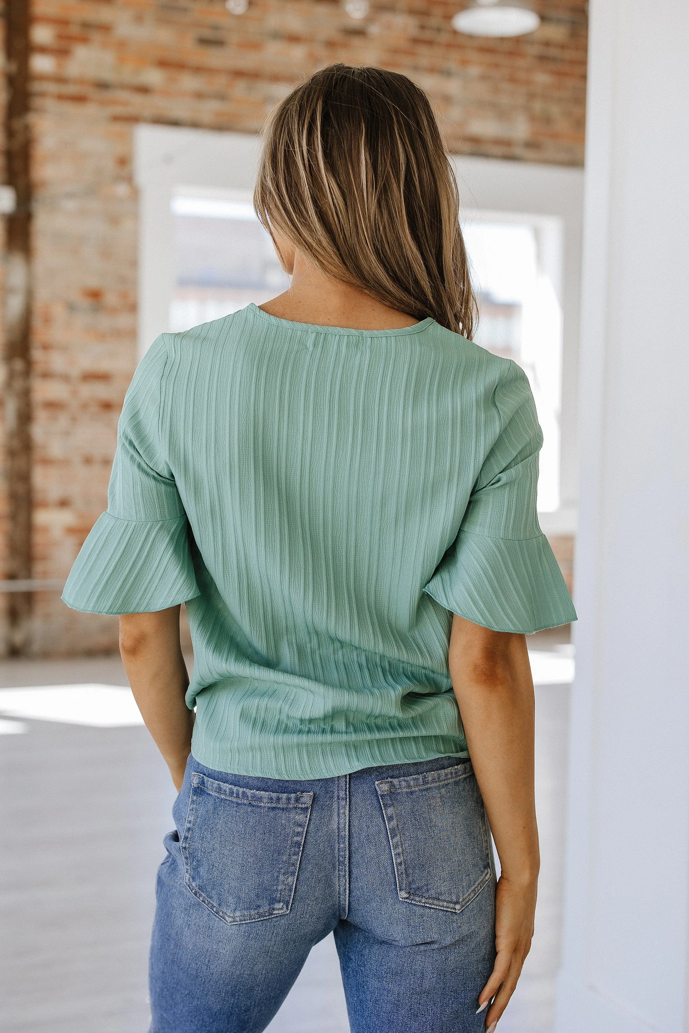 Aaron Ruffled V-Neck Top