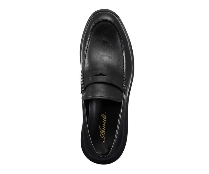 Amali Arvin Casual Penny Loafers Men’s Black Vegan