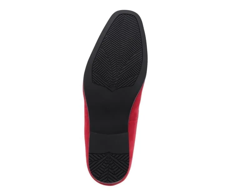 Amali Emperor Men's Velvet Loafers Emperor Red