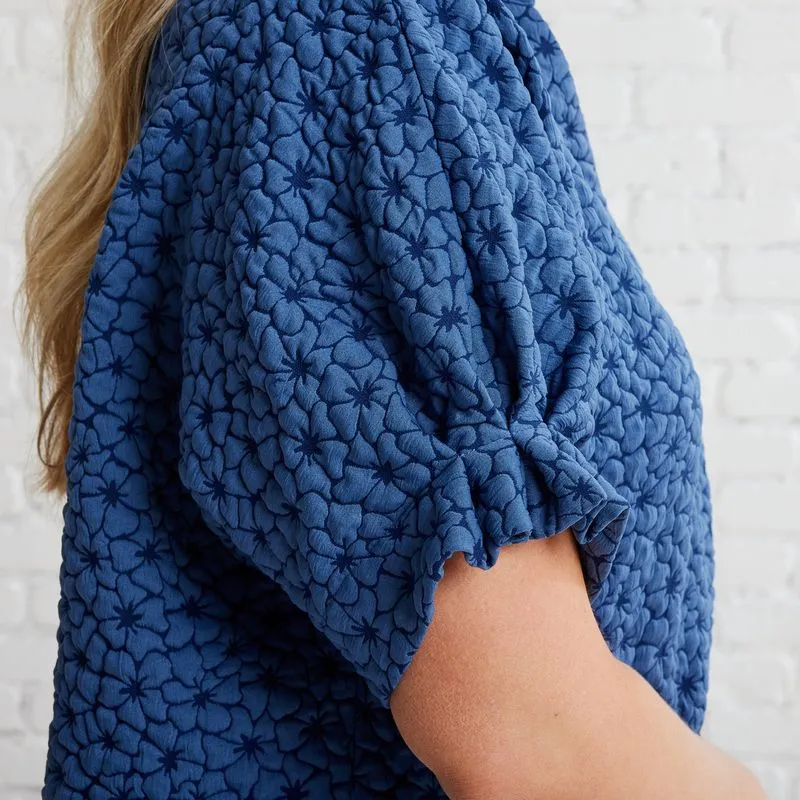 Annie Quilted Top- Blue