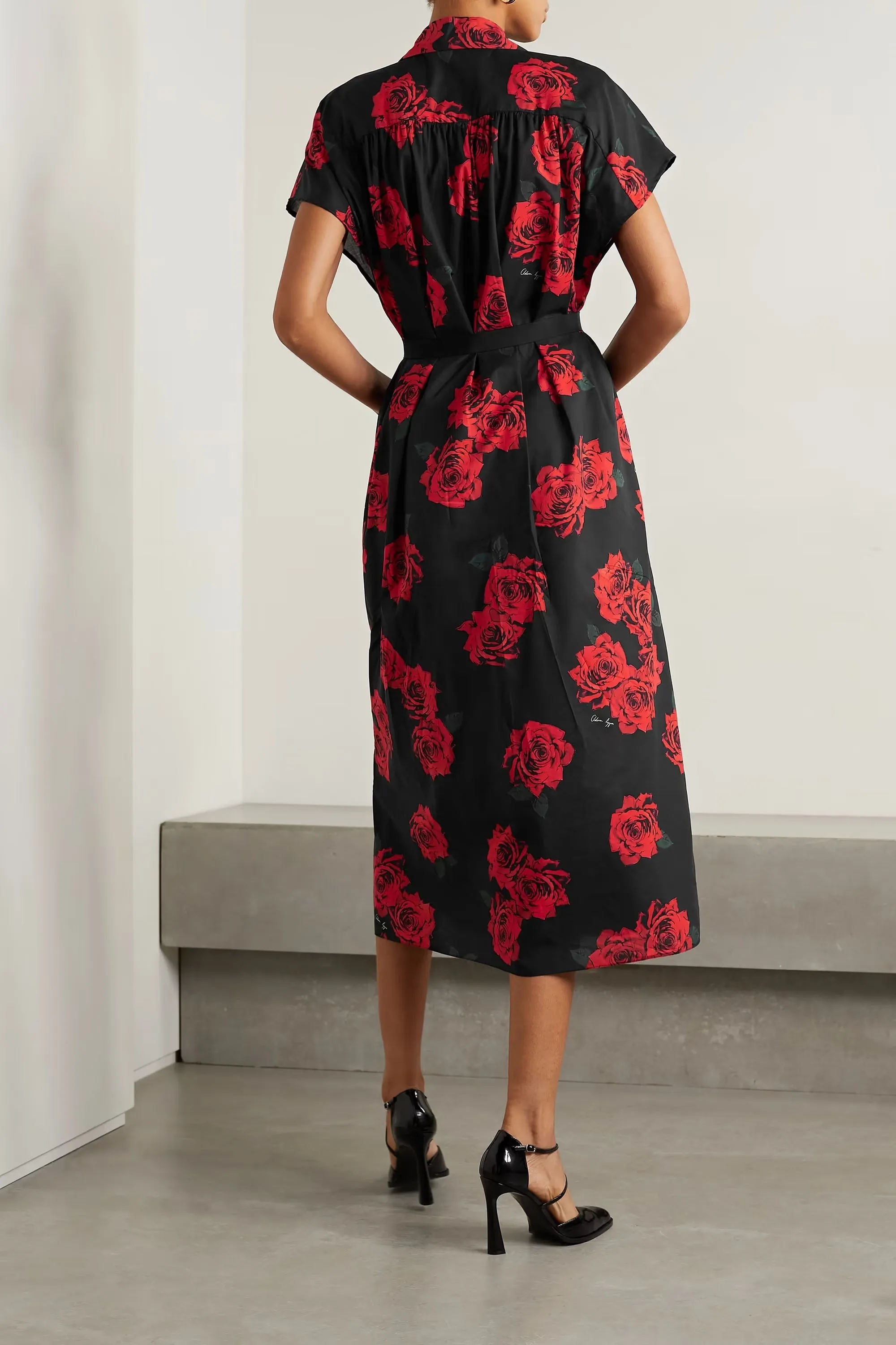 Black Floral Kaftan Dress