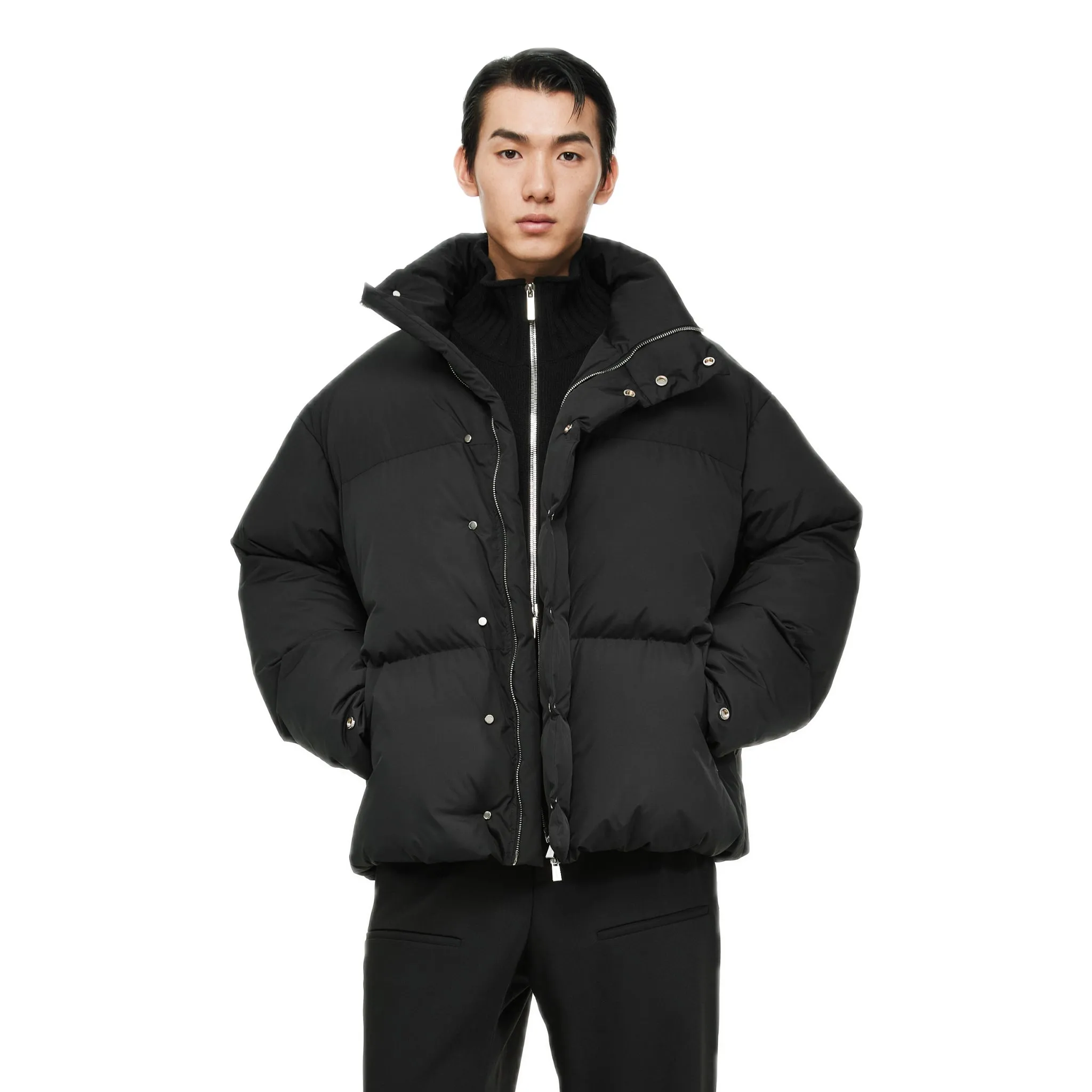 Black Packable Portable Down Jacket