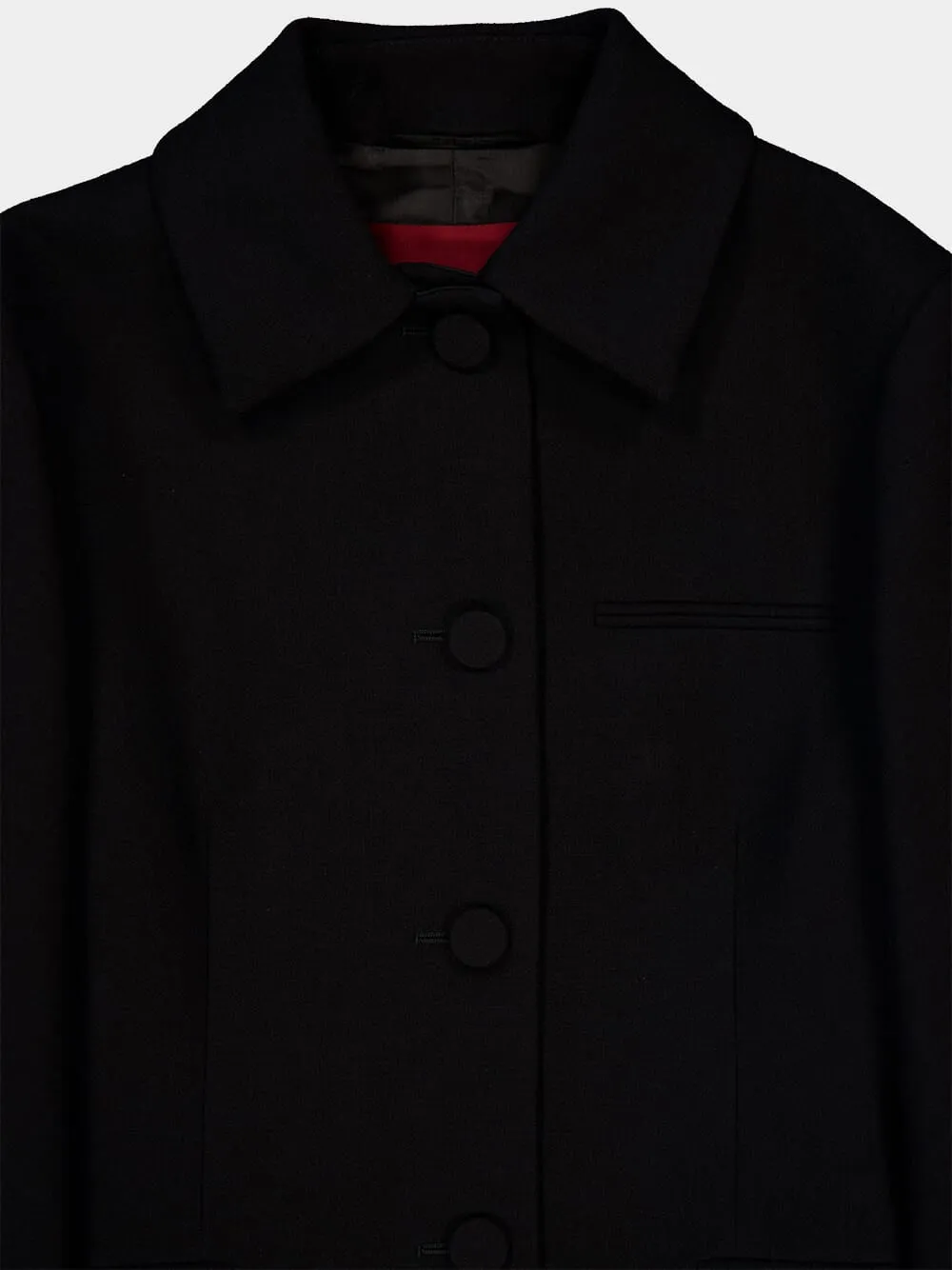 Black Wool Crêpe Coat