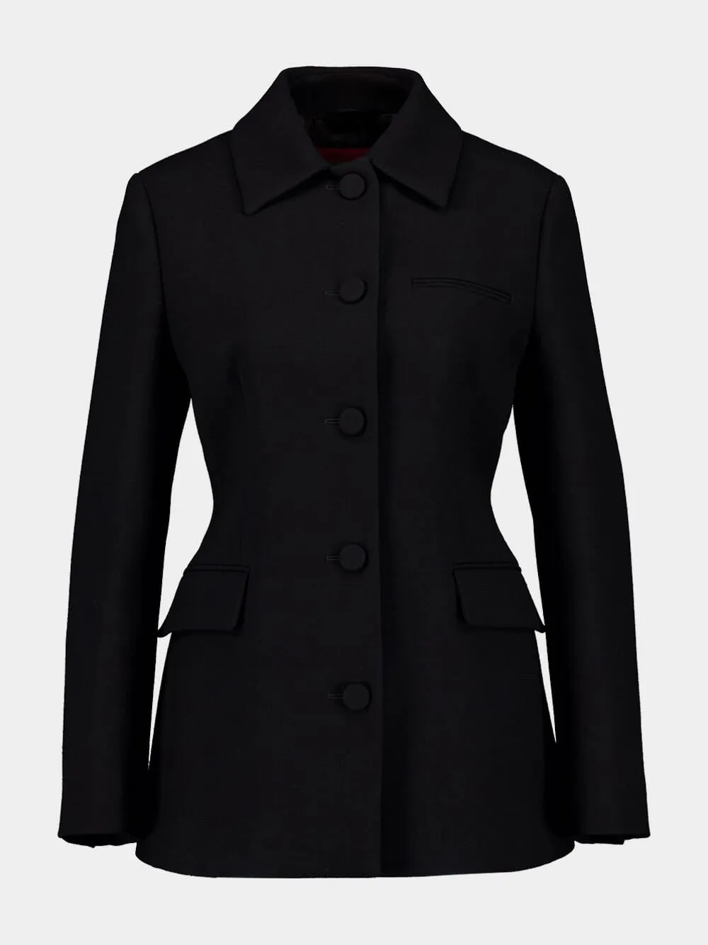 Black Wool Crêpe Coat