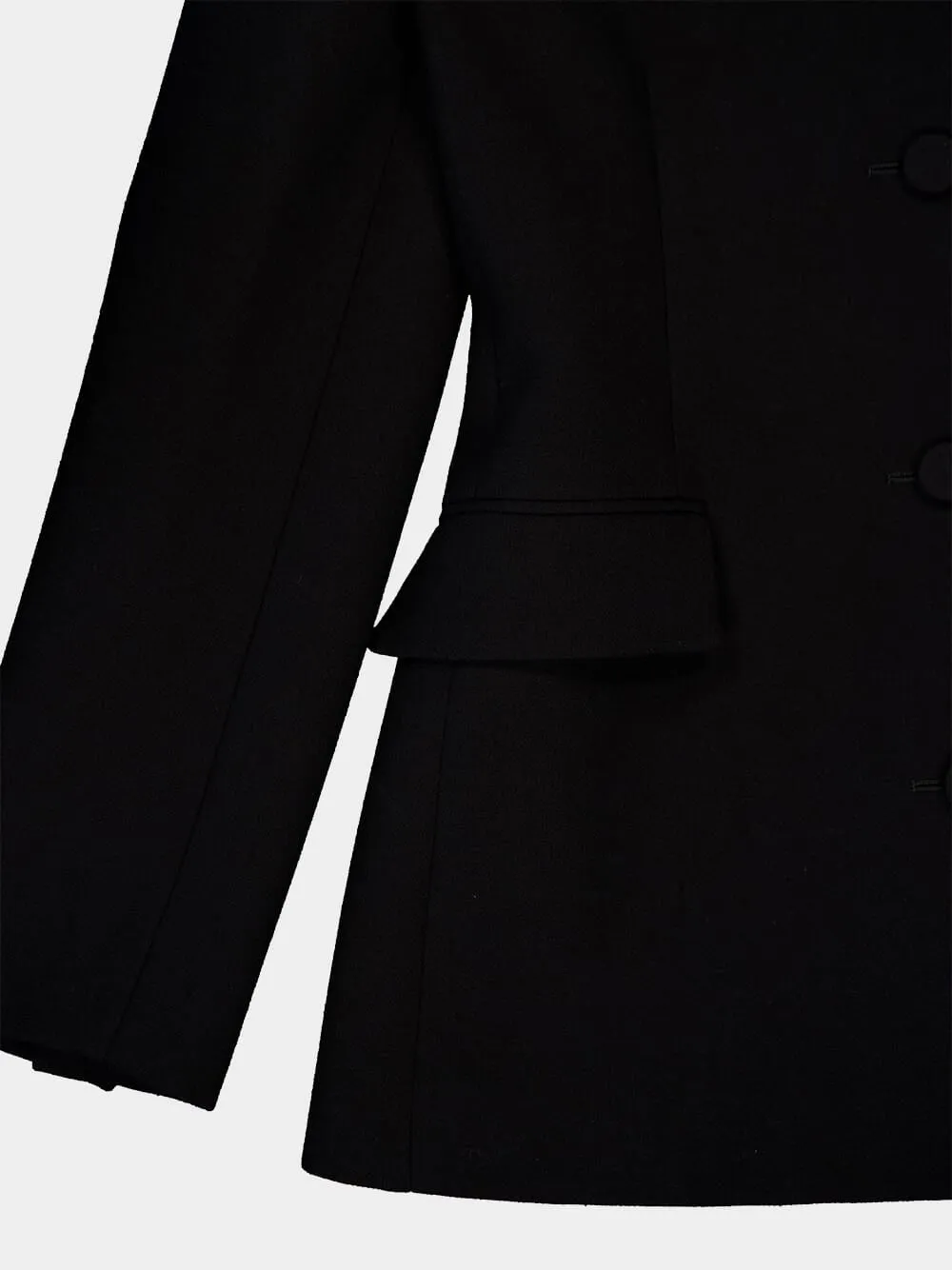 Black Wool Crêpe Coat