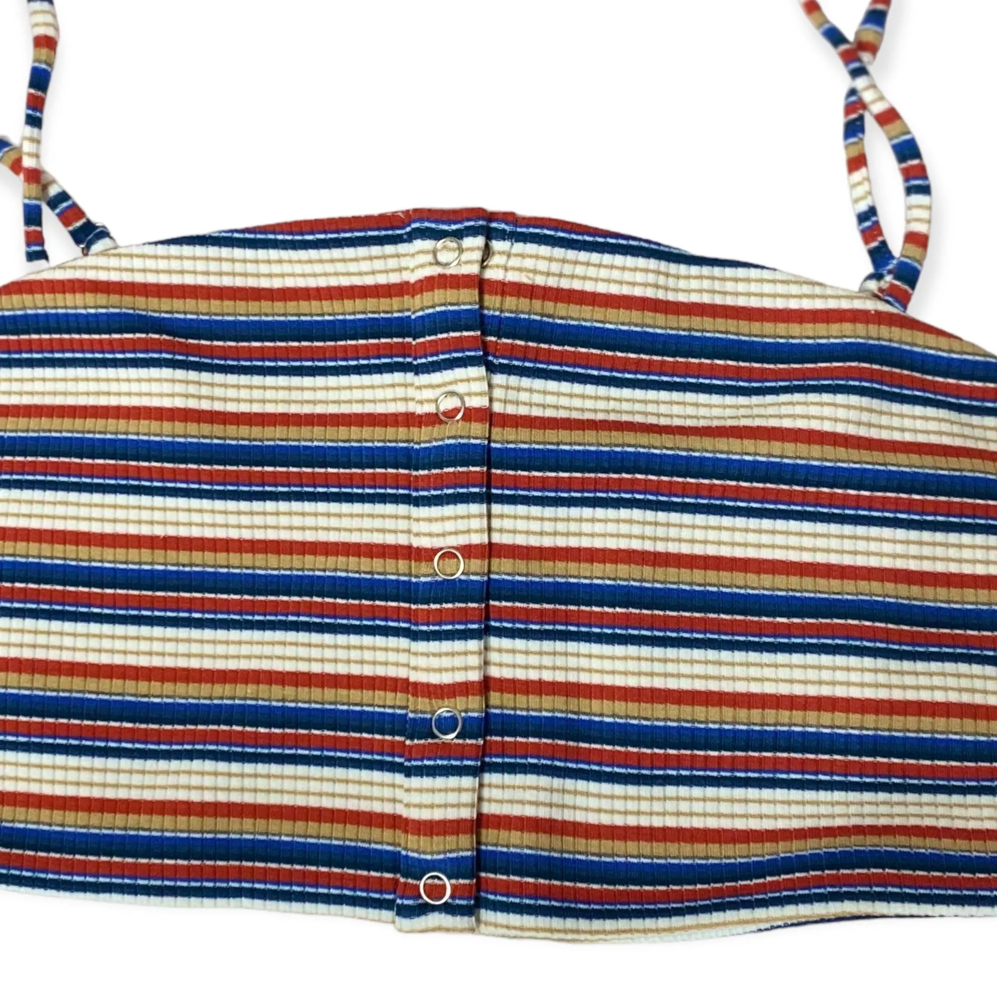 Boho Striped Button Crop Top