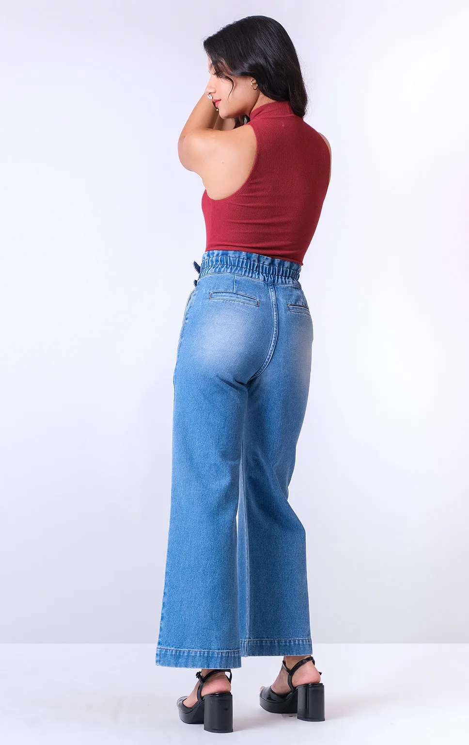 BURGUNDY MOCK NECK HALTER BODYSUIT