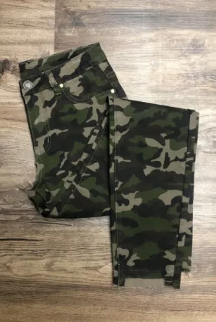 Camo Step Hem Jeans