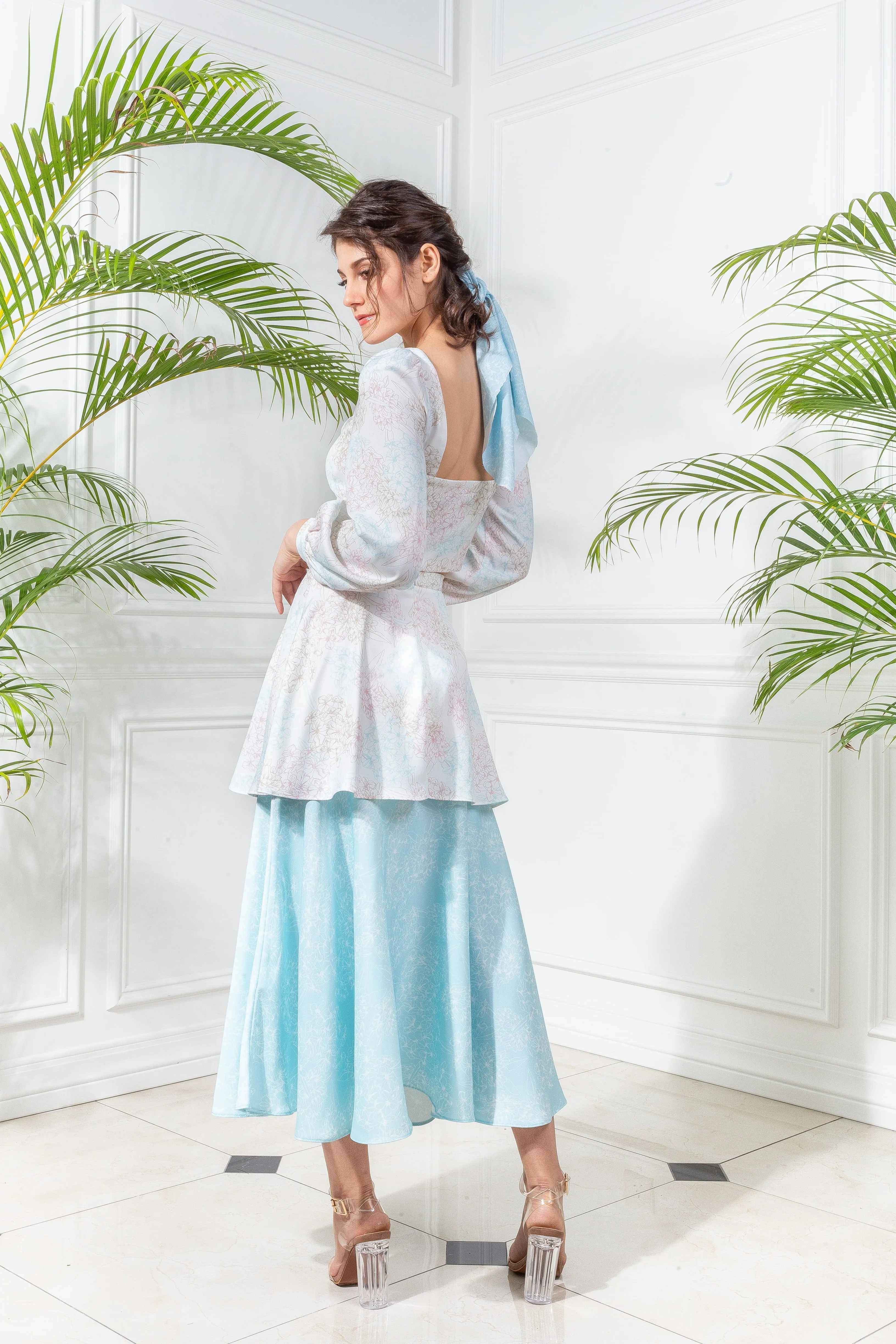 CAPSULE '19 Tiered Skirt - Turquoise