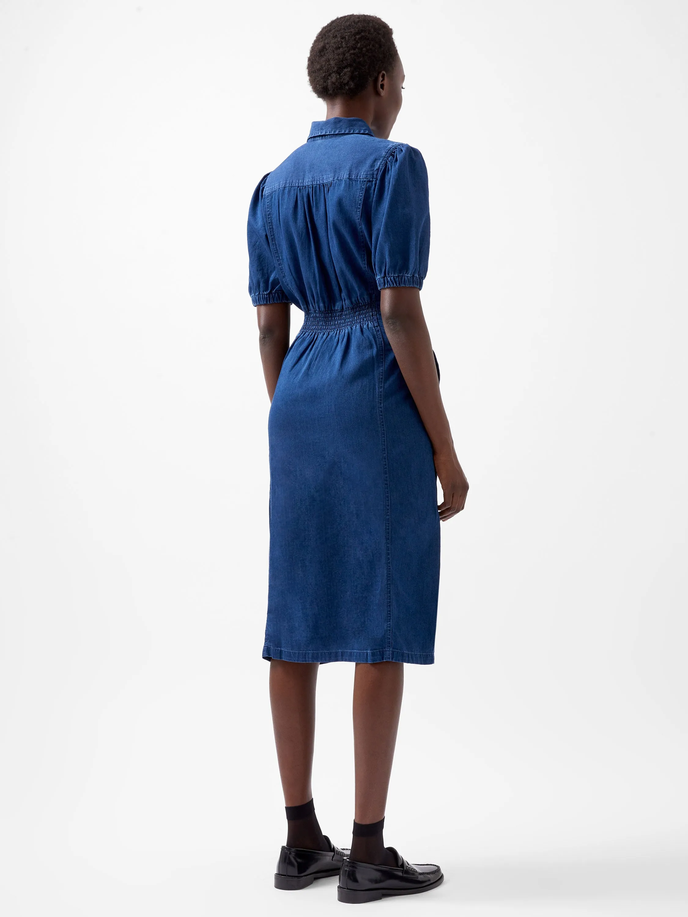 Chambray Button Through Shirt Dress