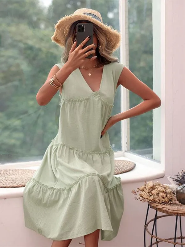 Chic Solid Color Sleeveless Dress: A Must-Have for Effortless Style