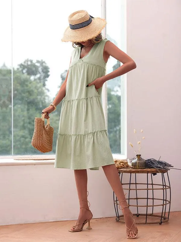 Chic Solid Color Sleeveless Dress: A Must-Have for Effortless Style