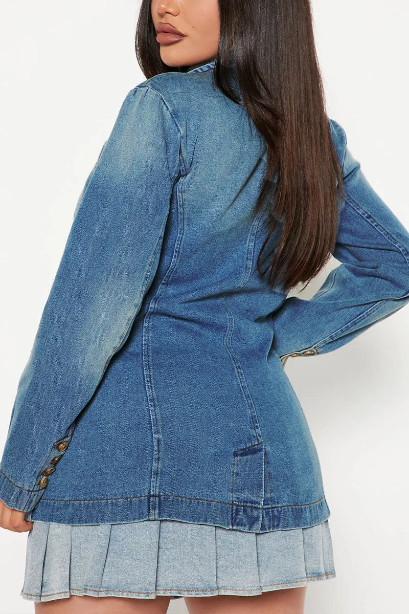 CL618 Wash Double Breasted Denim Jacket