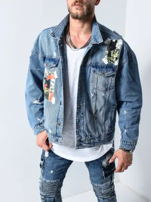 Denim Jacket Art Patch - Blue