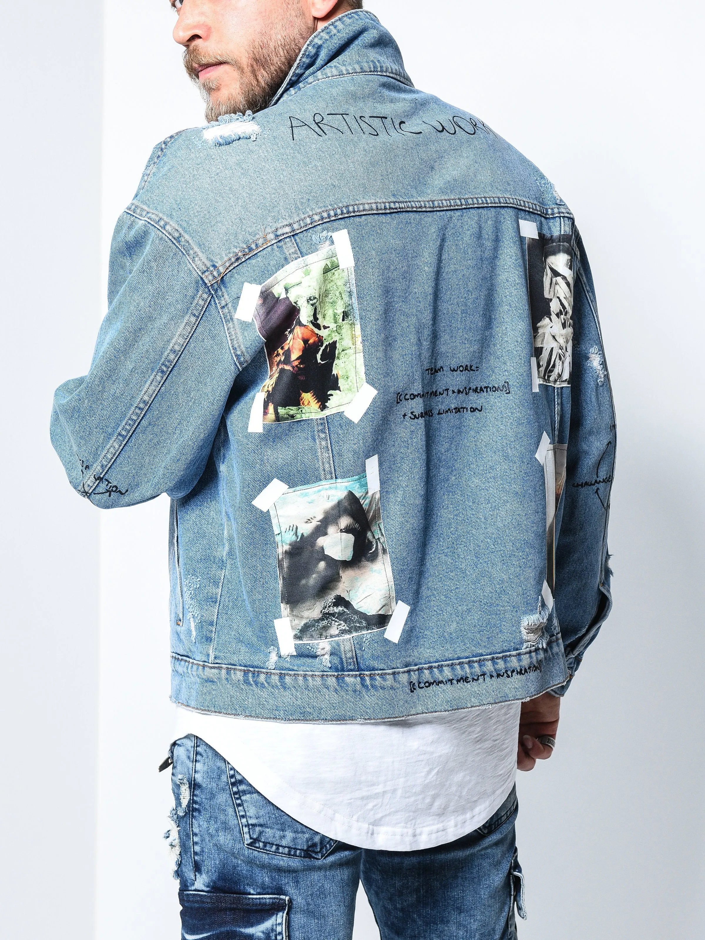 Denim Jacket Art Patch - Blue