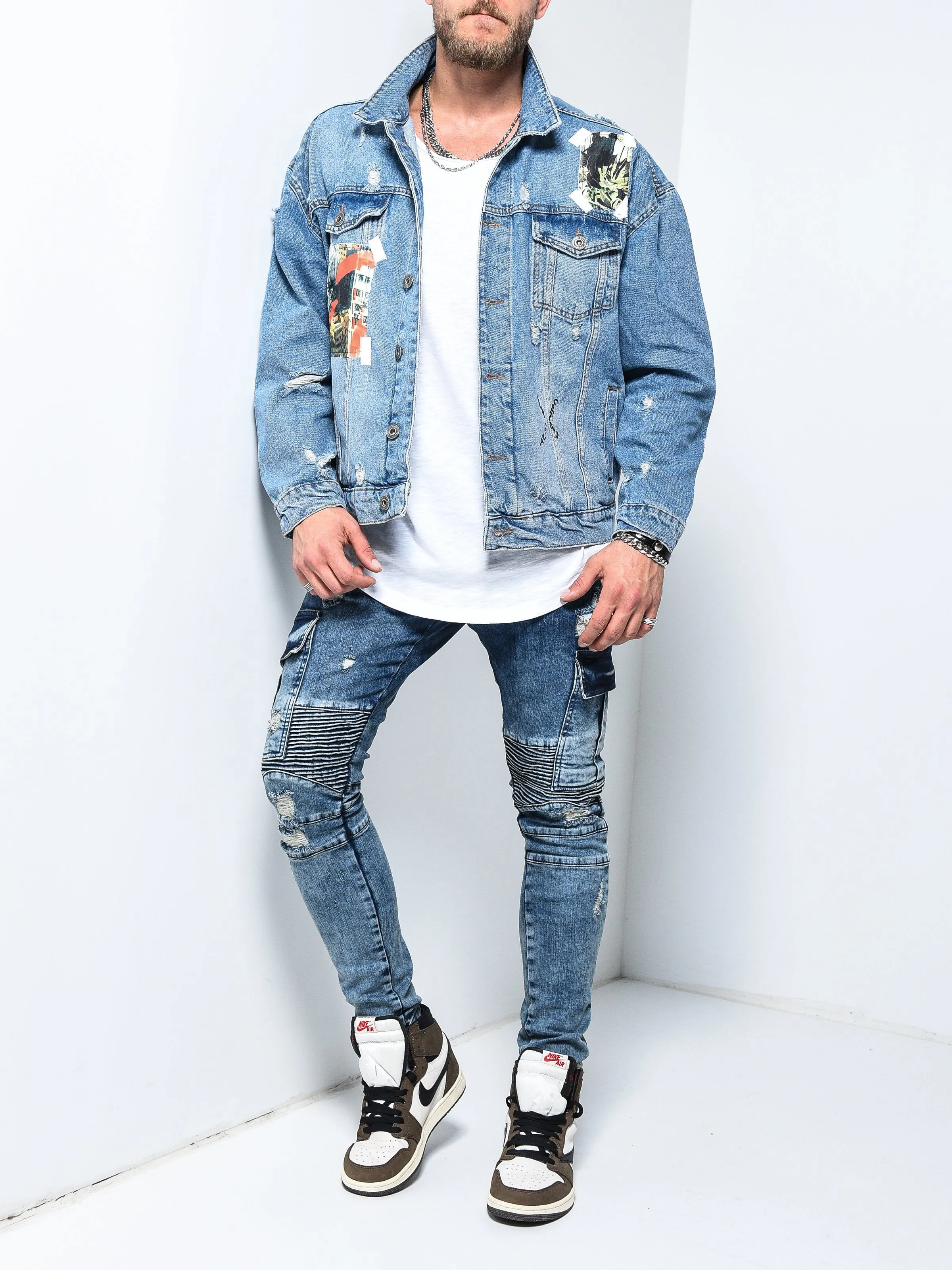 Denim Jacket Art Patch - Blue