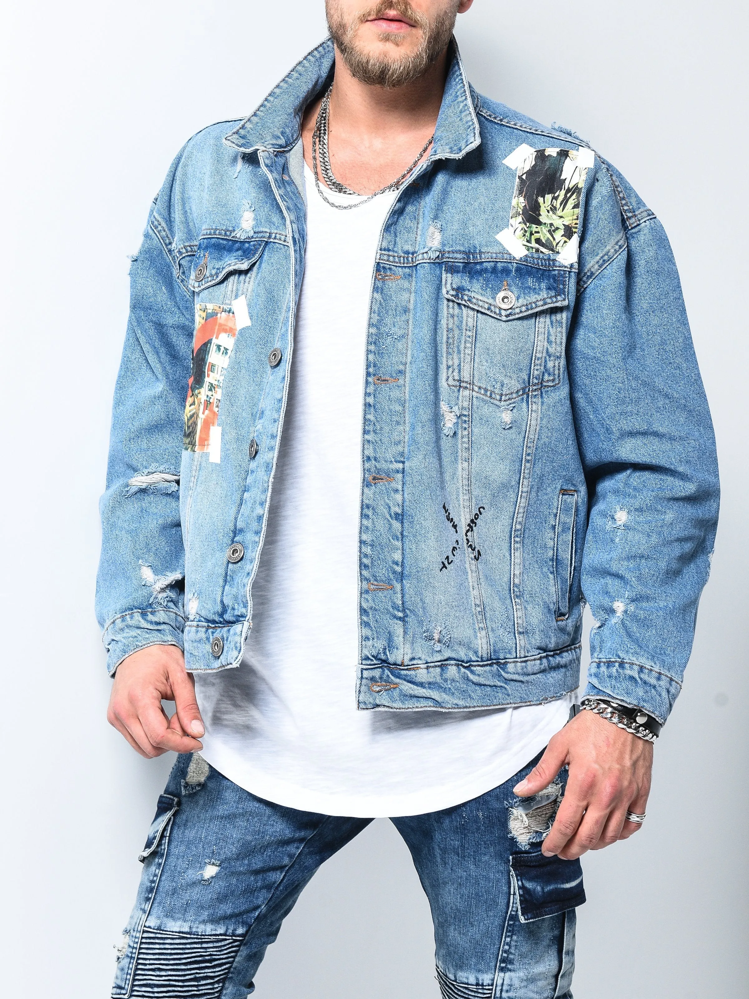 Denim Jacket Art Patch - Blue