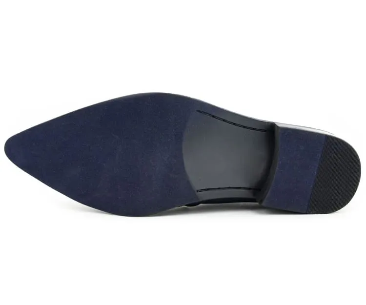 Desta Black/Silver Men’s Slip On Loafers With Rhinestones