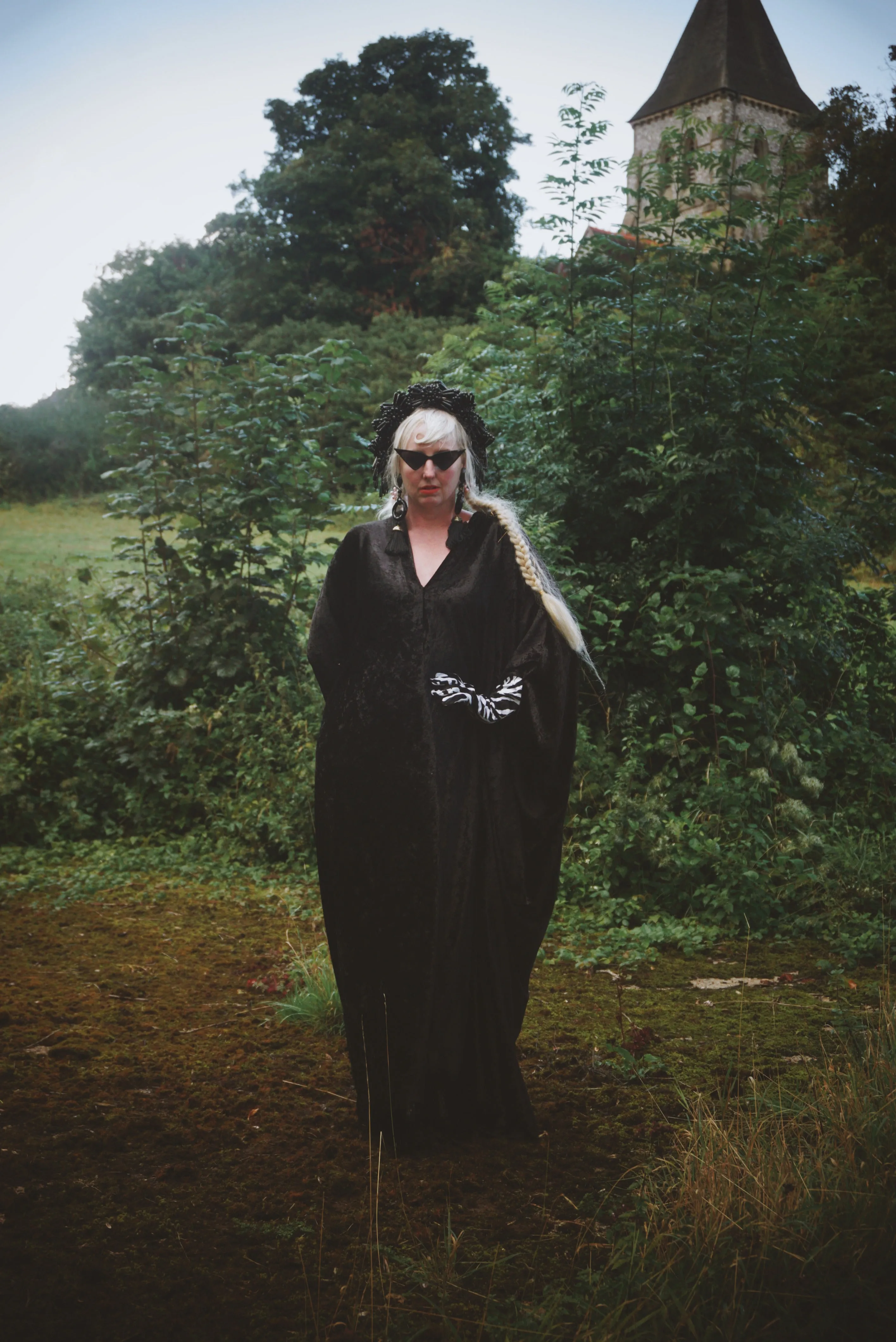 Effortless Velvet Obsidion Black Kaftan Gown