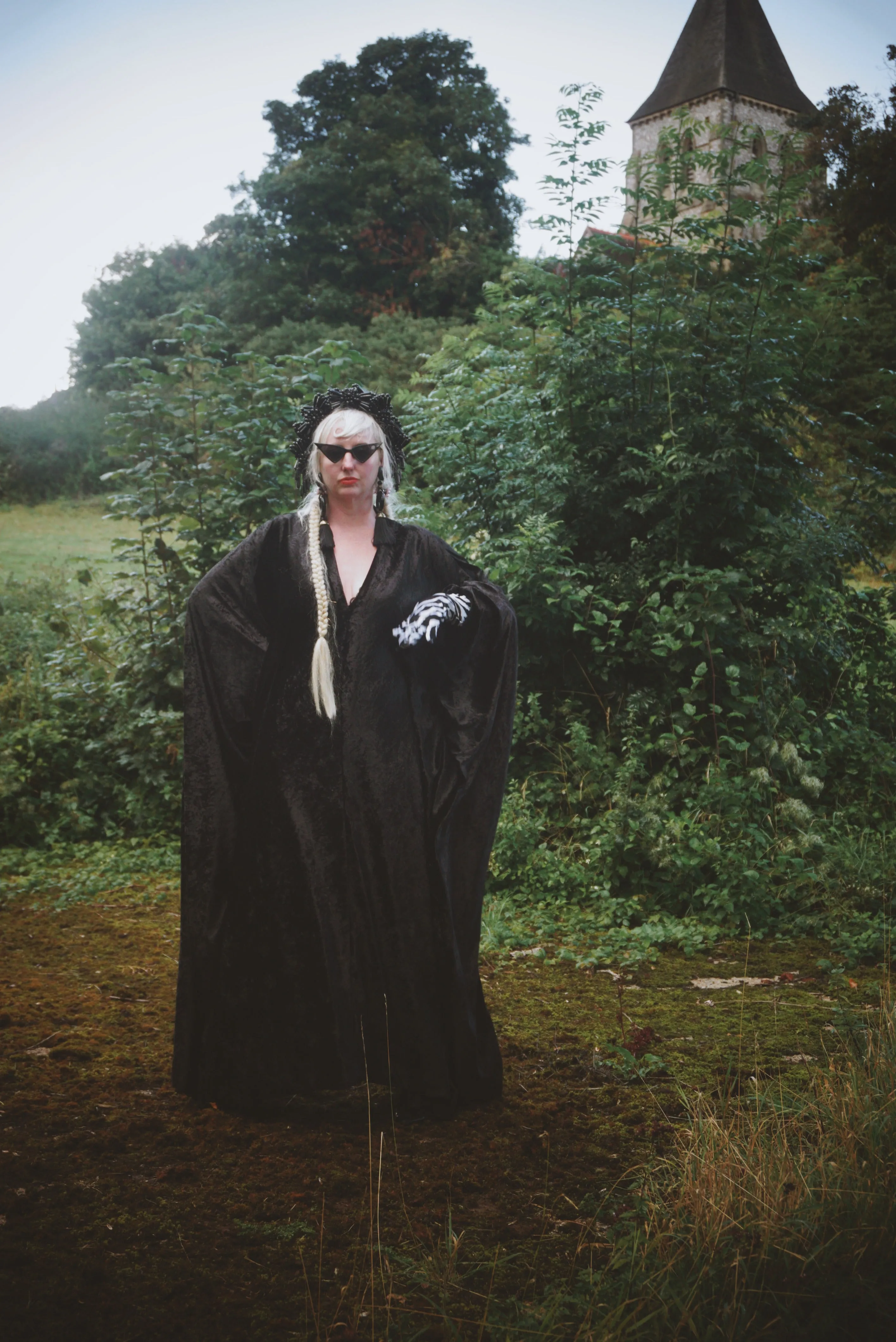 Effortless Velvet Obsidion Black Kaftan Gown
