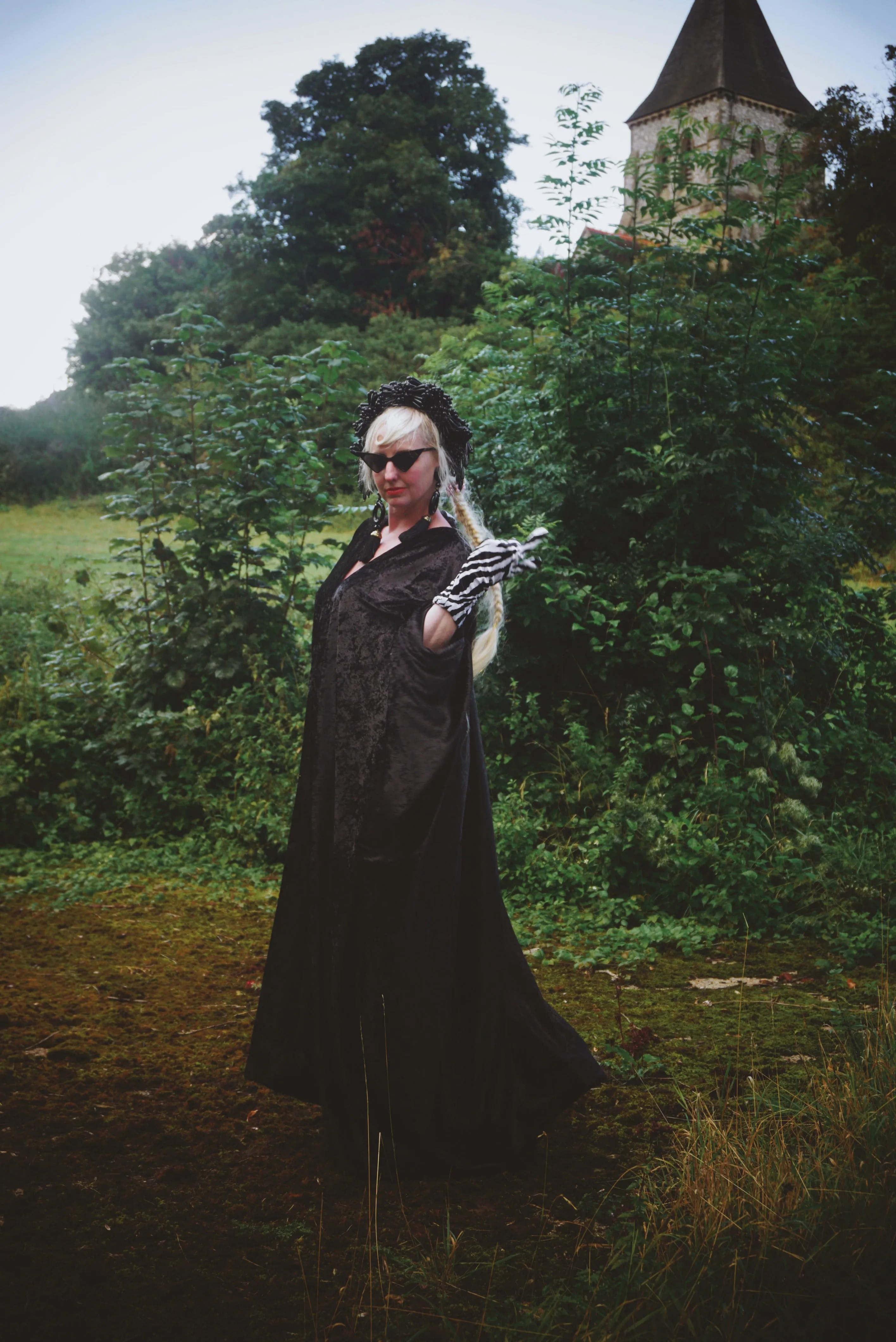 Effortless Velvet Obsidion Black Kaftan Gown