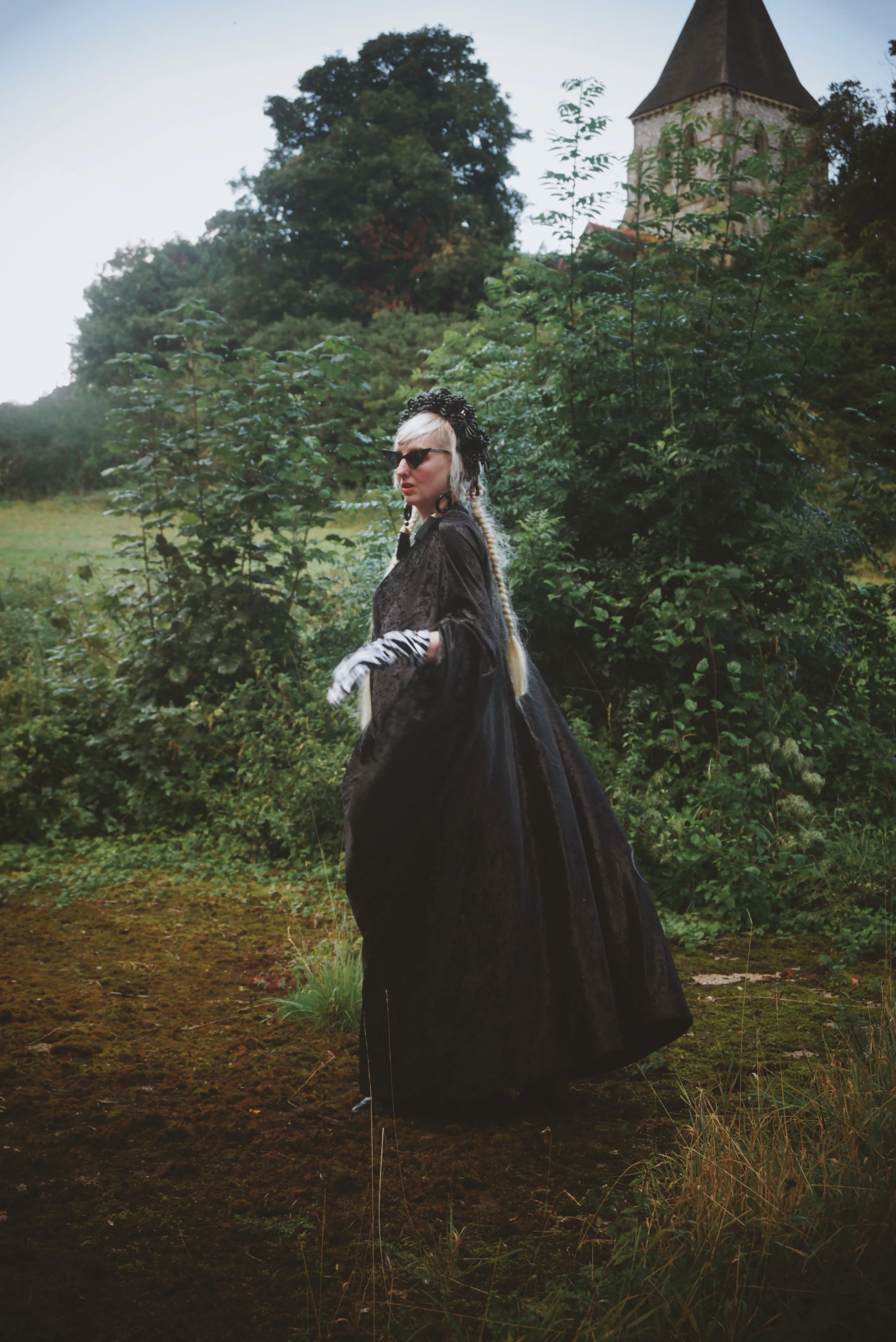 Effortless Velvet Obsidion Black Kaftan Gown