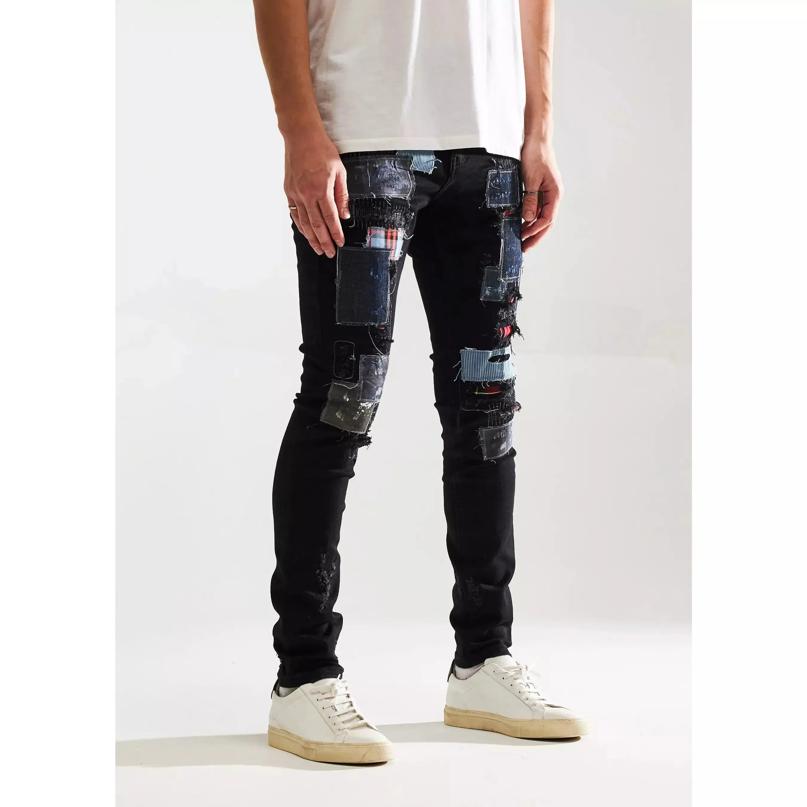 Embellish Black Patchwork Silas Denim Jeans (EMBF221-107)