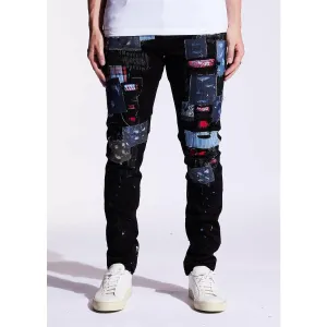 Embellish Black Patchwork Silas Denim Jeans (EMBF221-107)