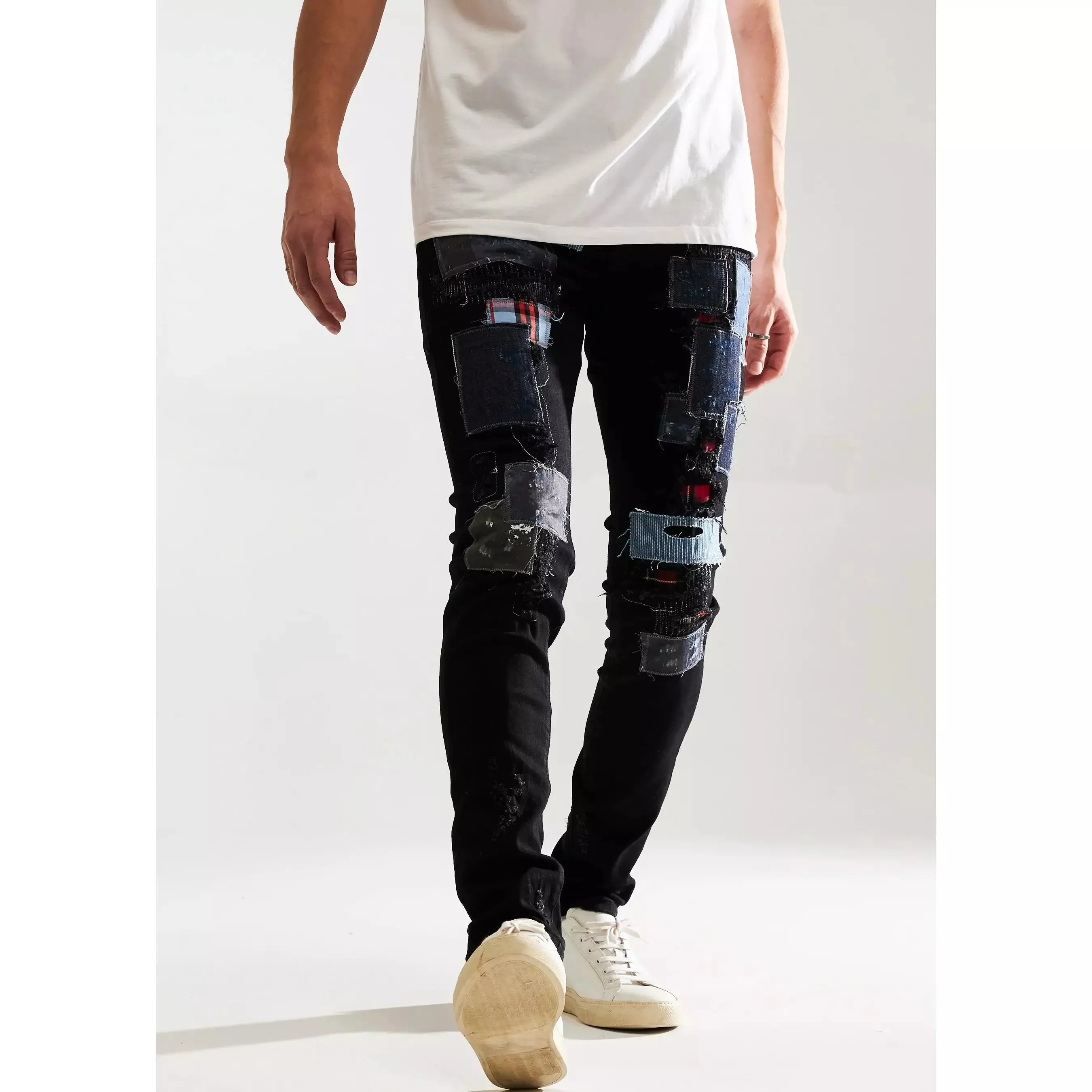 Embellish Black Patchwork Silas Denim Jeans (EMBF221-107)