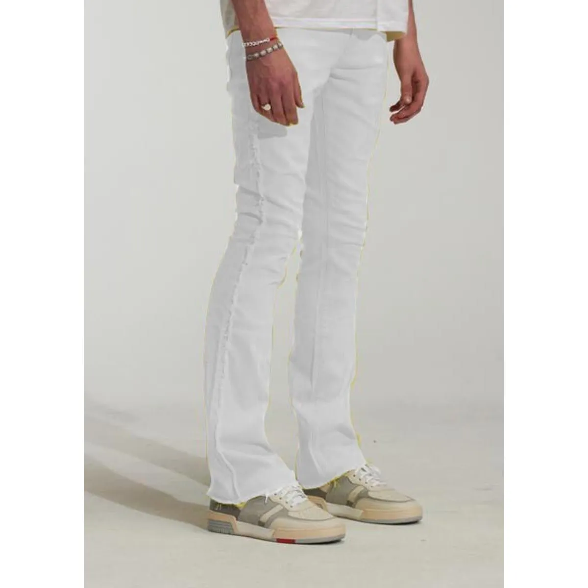 Embellish Paul White Flare Denim Jeans (EMBSPR223-106)