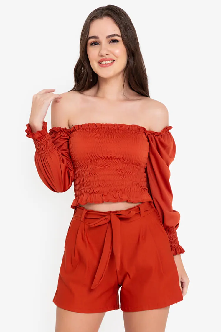 Erika Long Sleeves Smocked Top