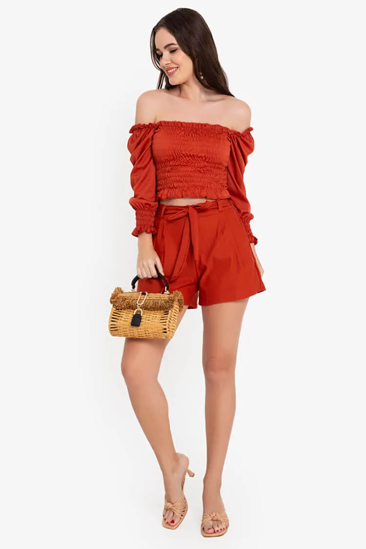 Erika Long Sleeves Smocked Top