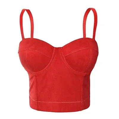 Faux Suede Boho Corset Top - 5 colors