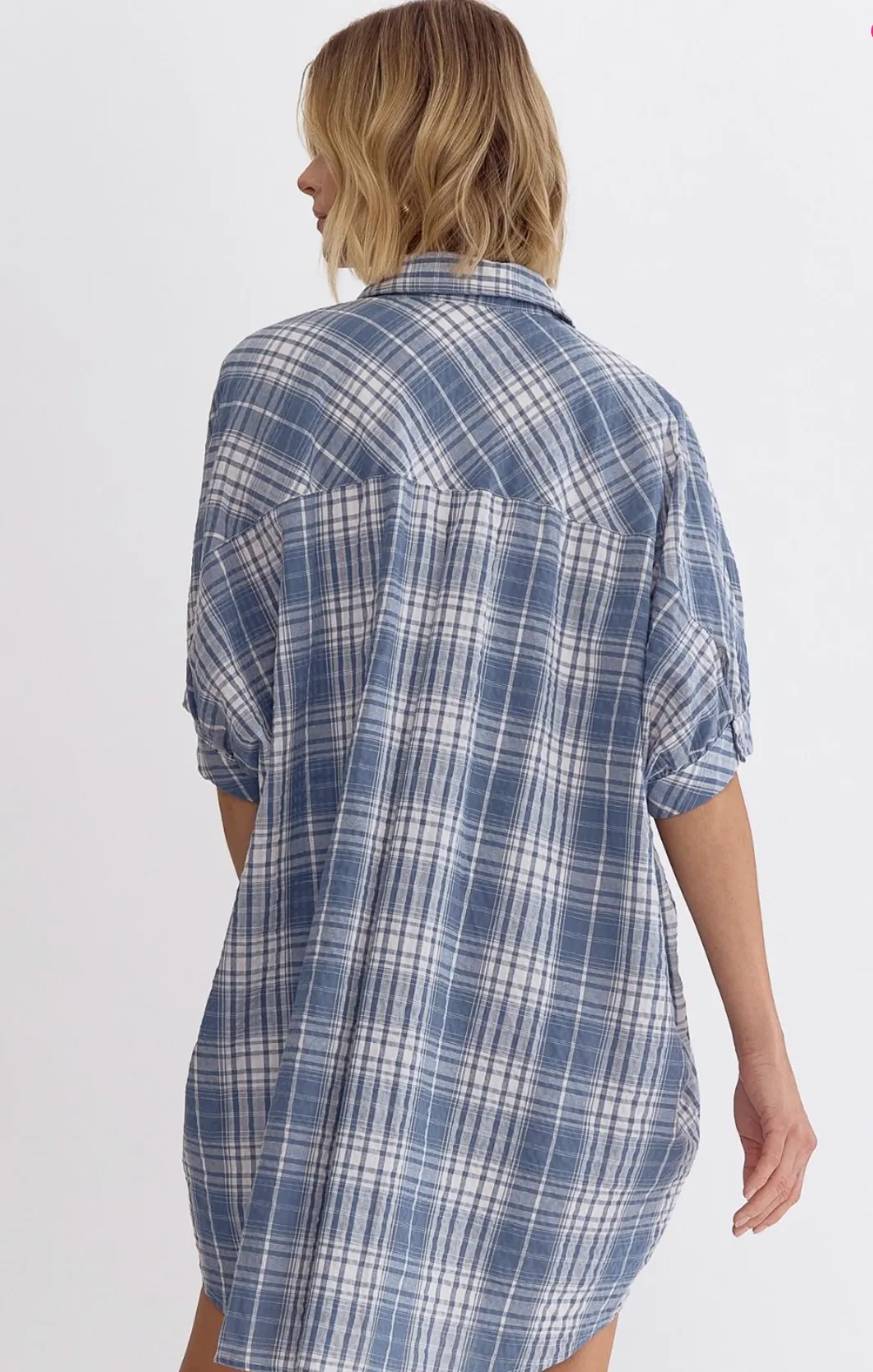 FINAL SALE Get Together Plaid Chambray Dress