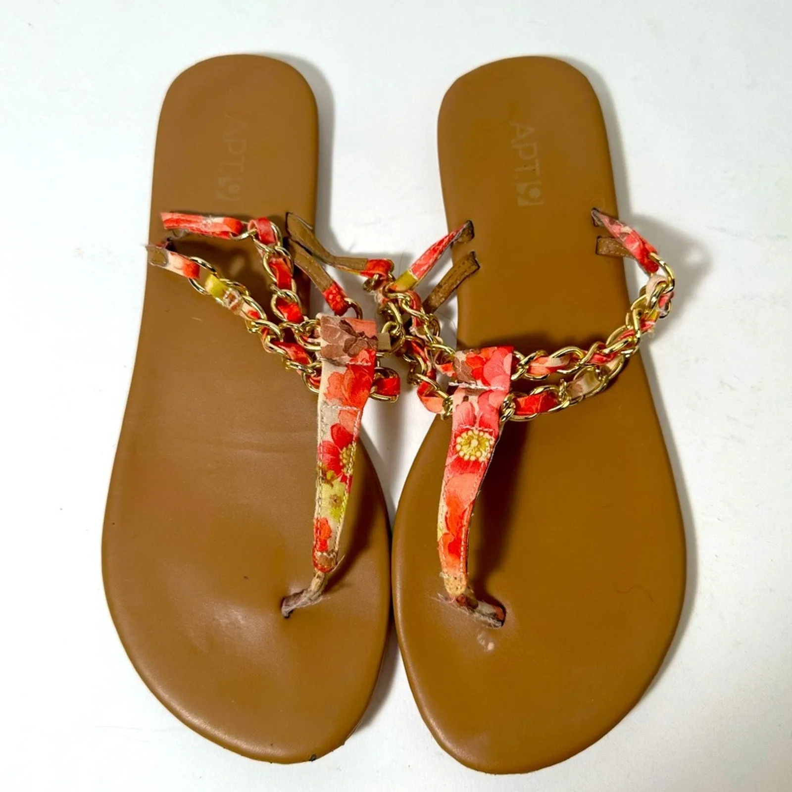 Floral Gold Chain Sandals