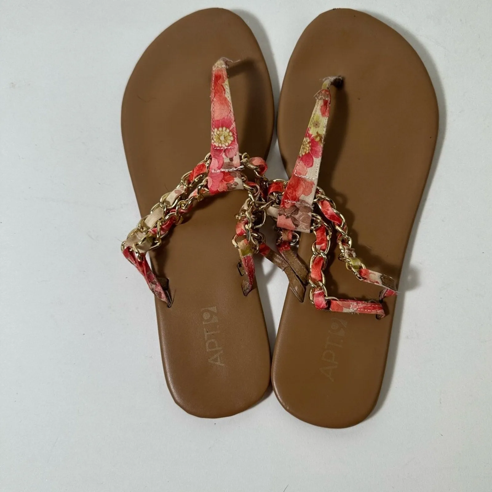 Floral Gold Chain Sandals