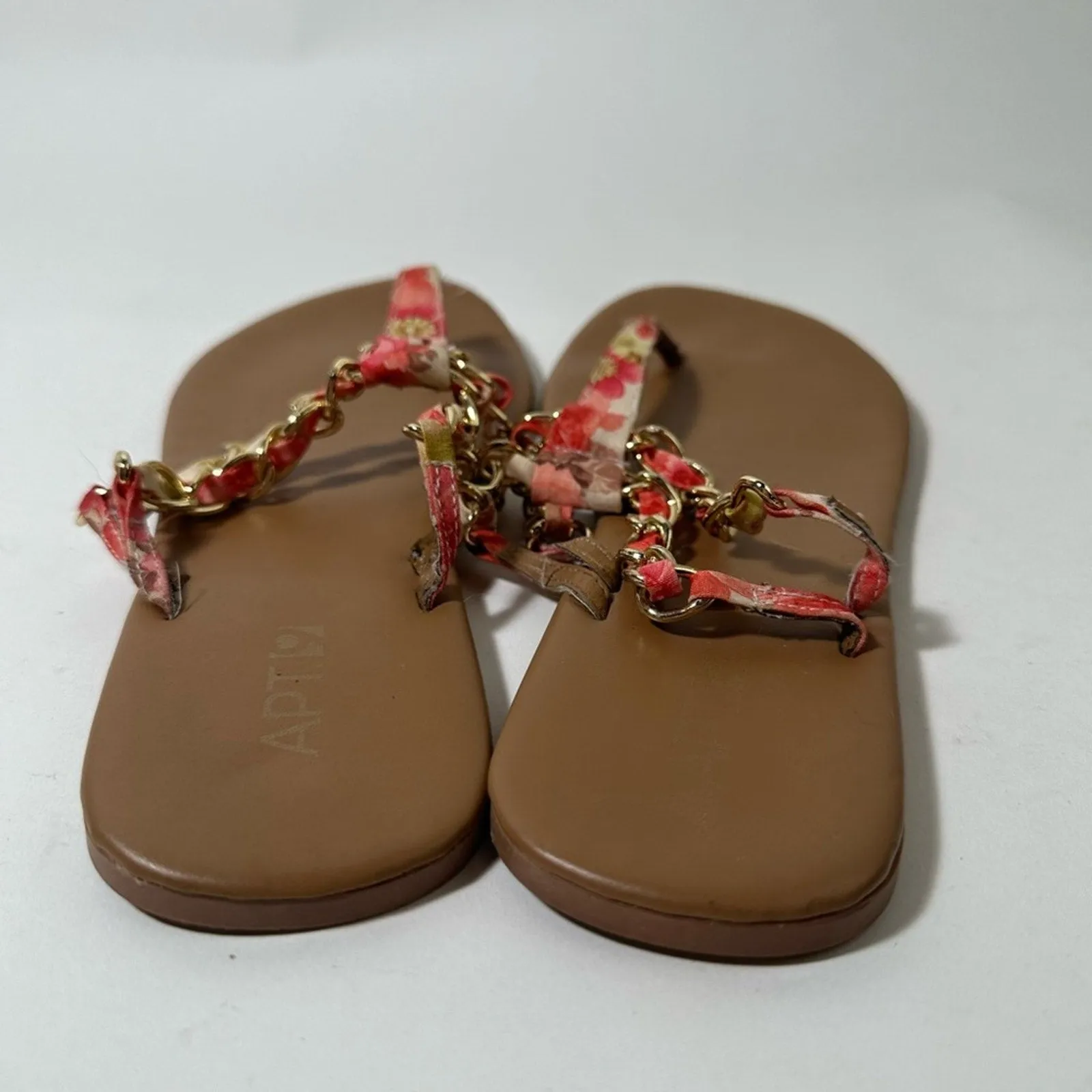 Floral Gold Chain Sandals