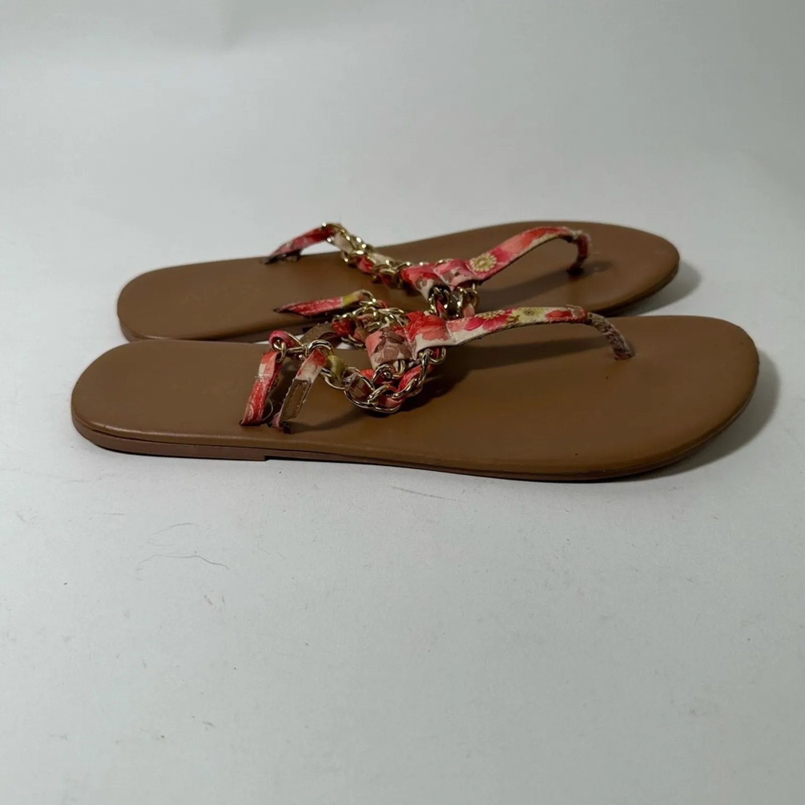 Floral Gold Chain Sandals