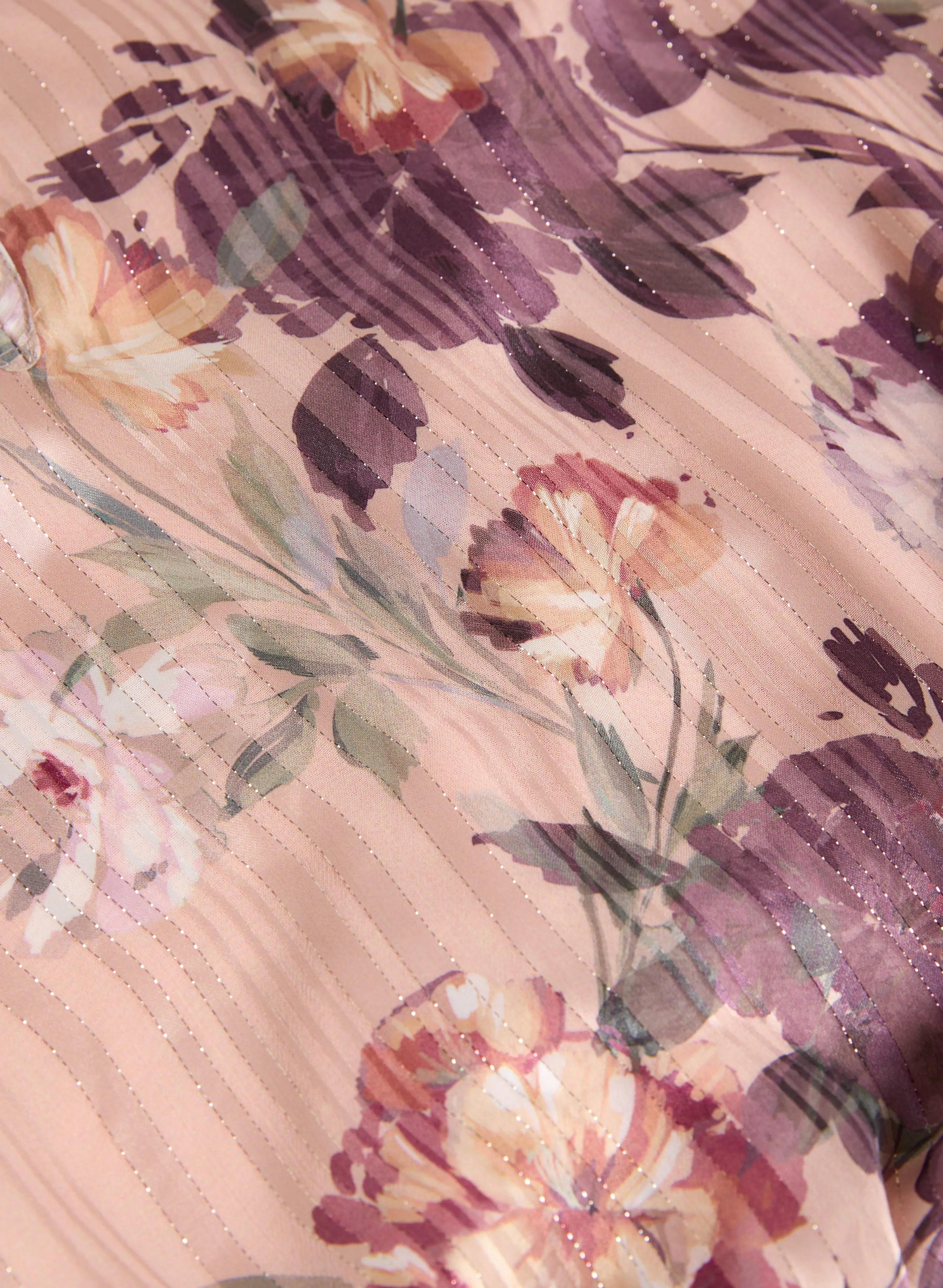 Floral Pleated Hem Blouse