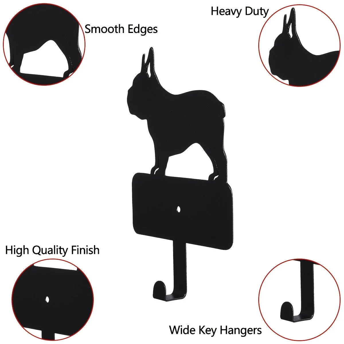 French Bulldog Iron Wall Hook Decorative Frenchie Wall Decor