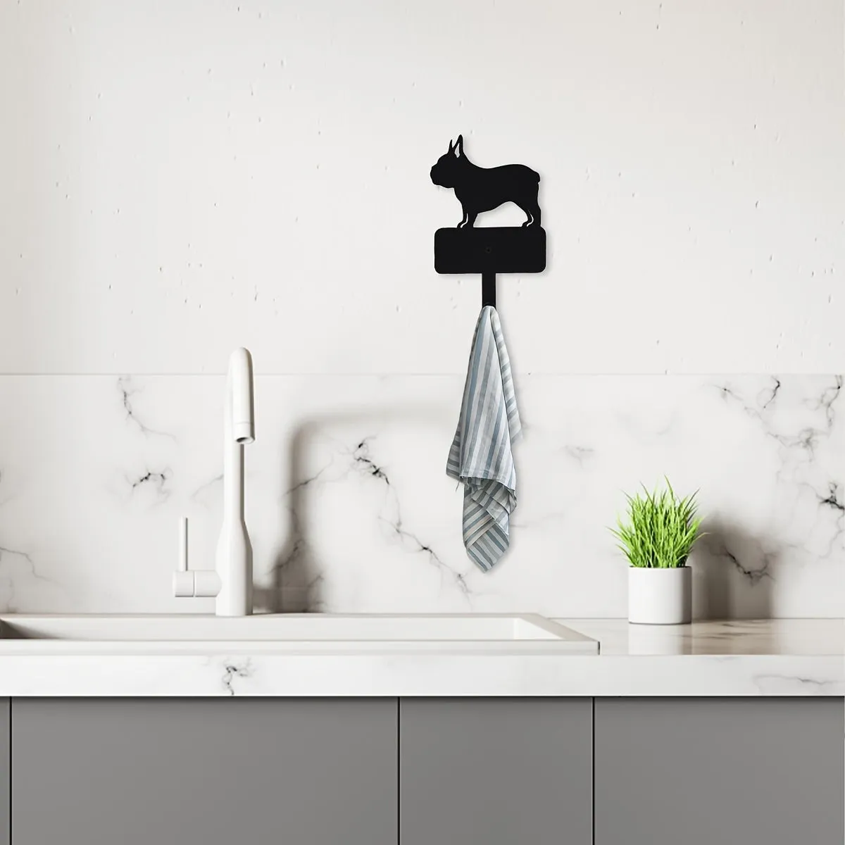 French Bulldog Iron Wall Hook Decorative Frenchie Wall Decor
