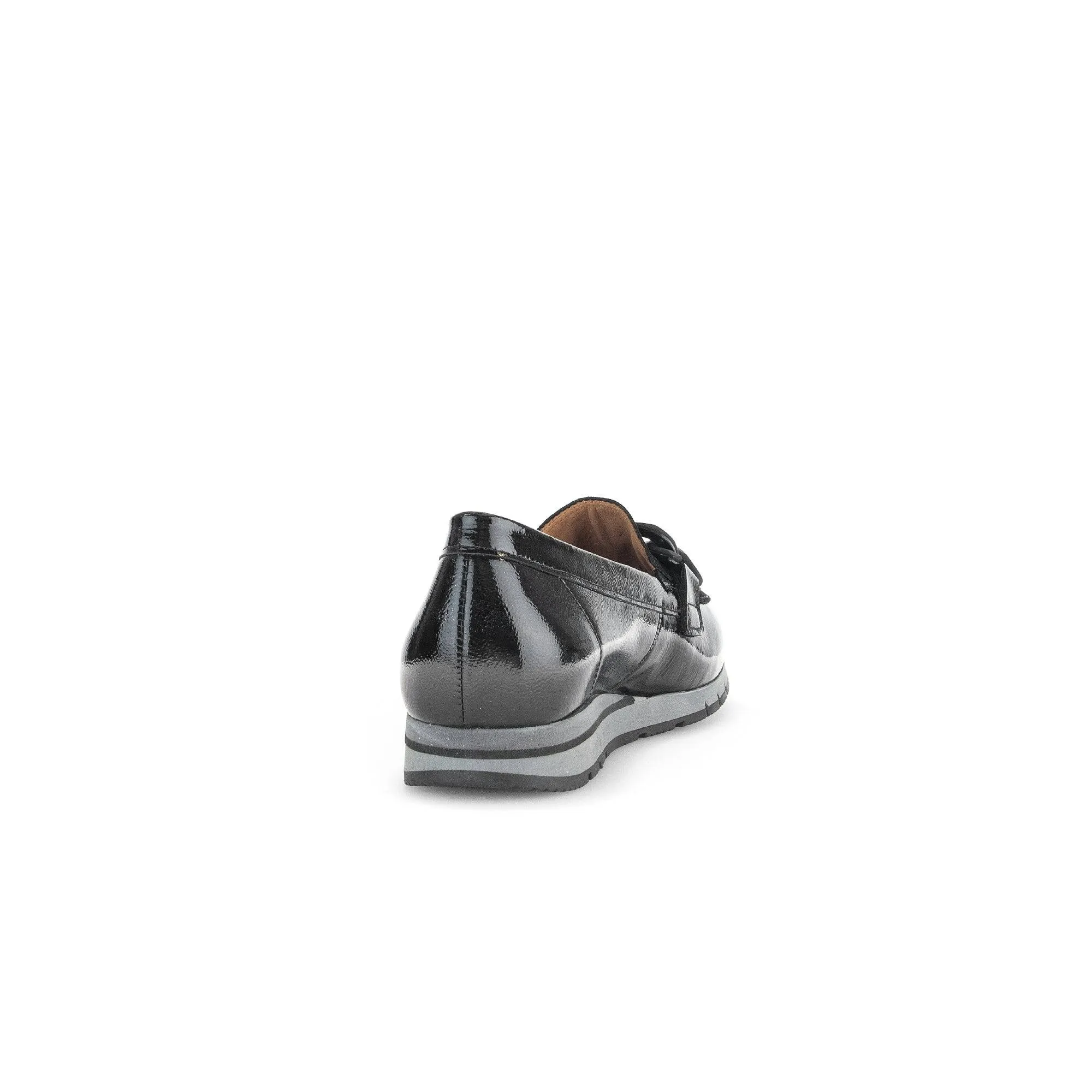 Gabor Bea 52.415.87 Ladies Black Patent Leather Slip On Loafers