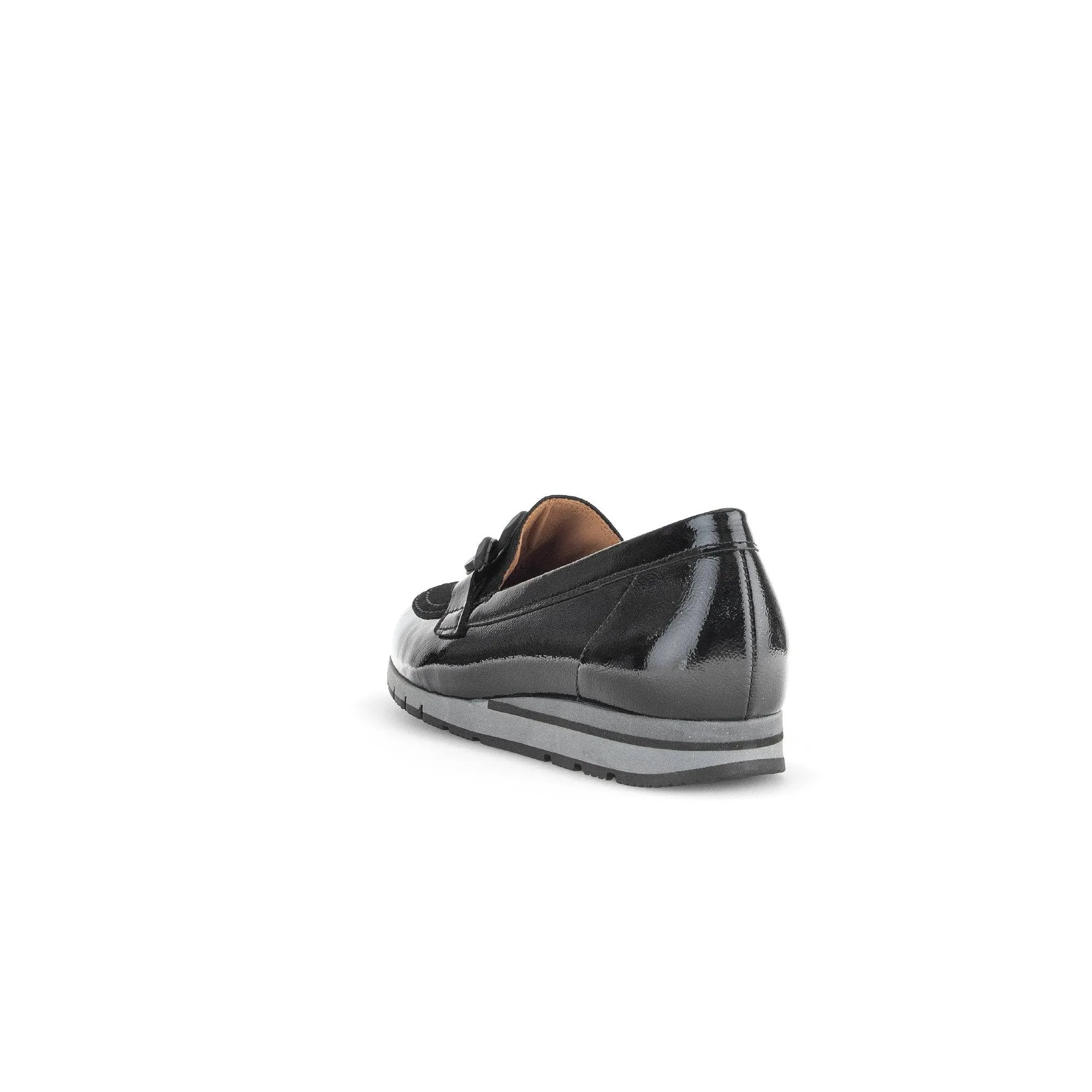 Gabor Bea 52.415.87 Ladies Black Patent Leather Slip On Loafers