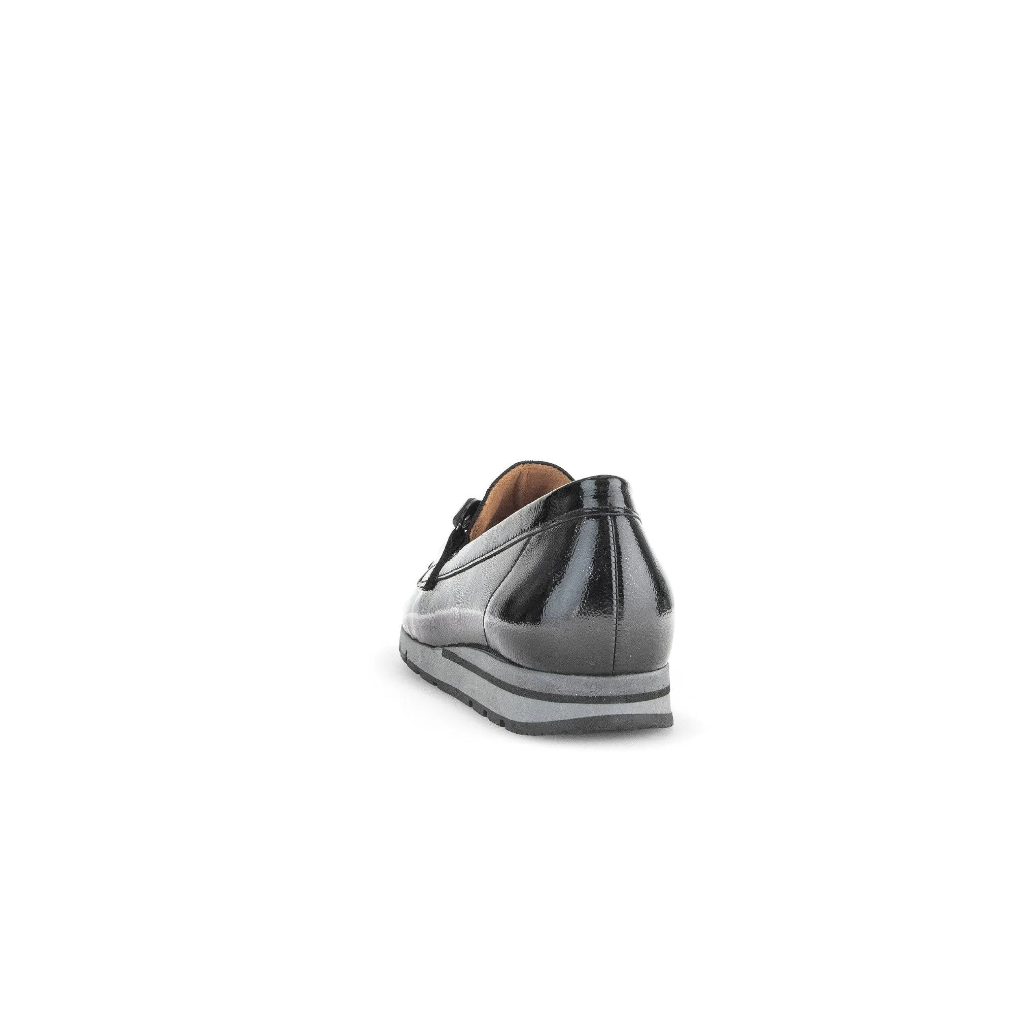 Gabor Bea 52.415.87 Ladies Black Patent Leather Slip On Loafers