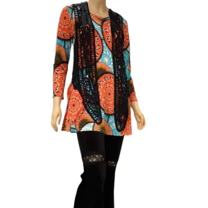 Geometric Retro 70's Tunic Top