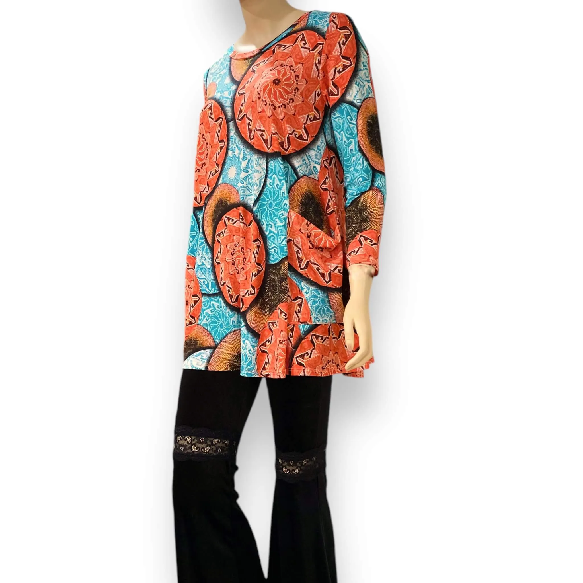 Geometric Retro 70's Tunic Top