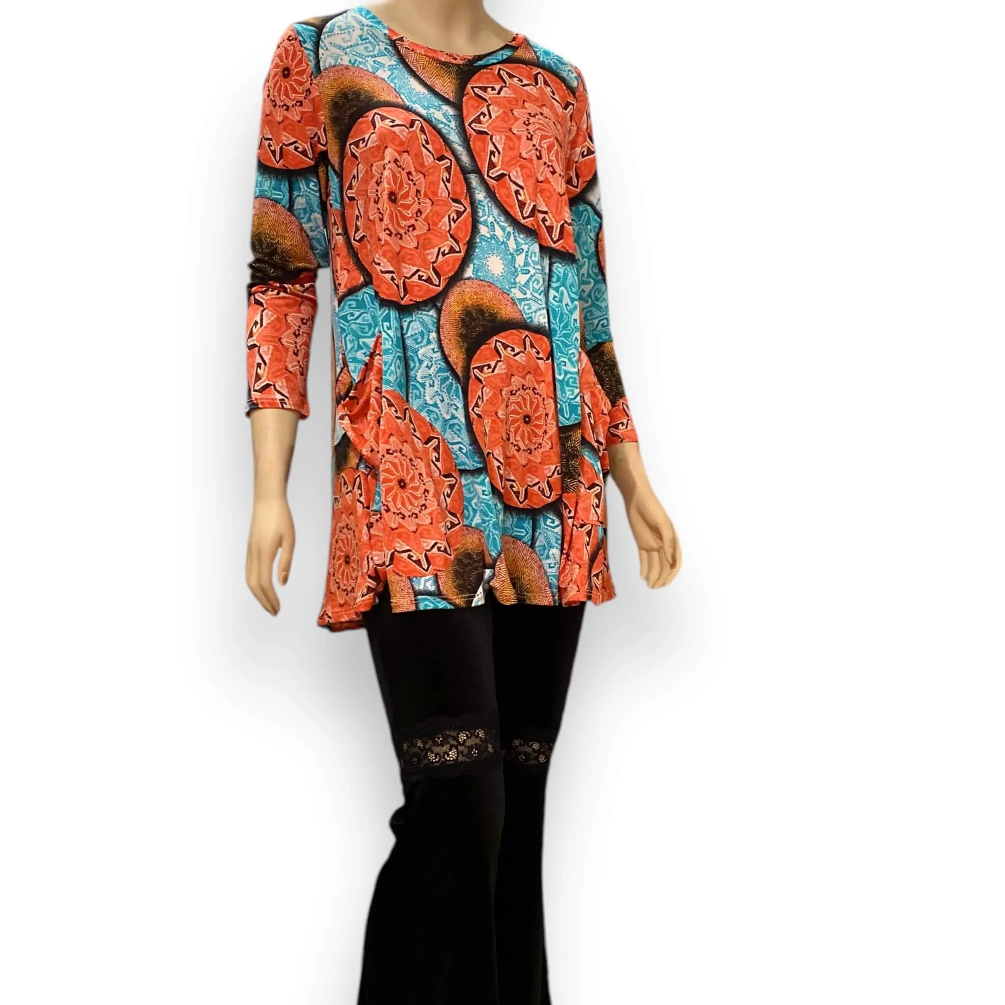 Geometric Retro 70's Tunic Top